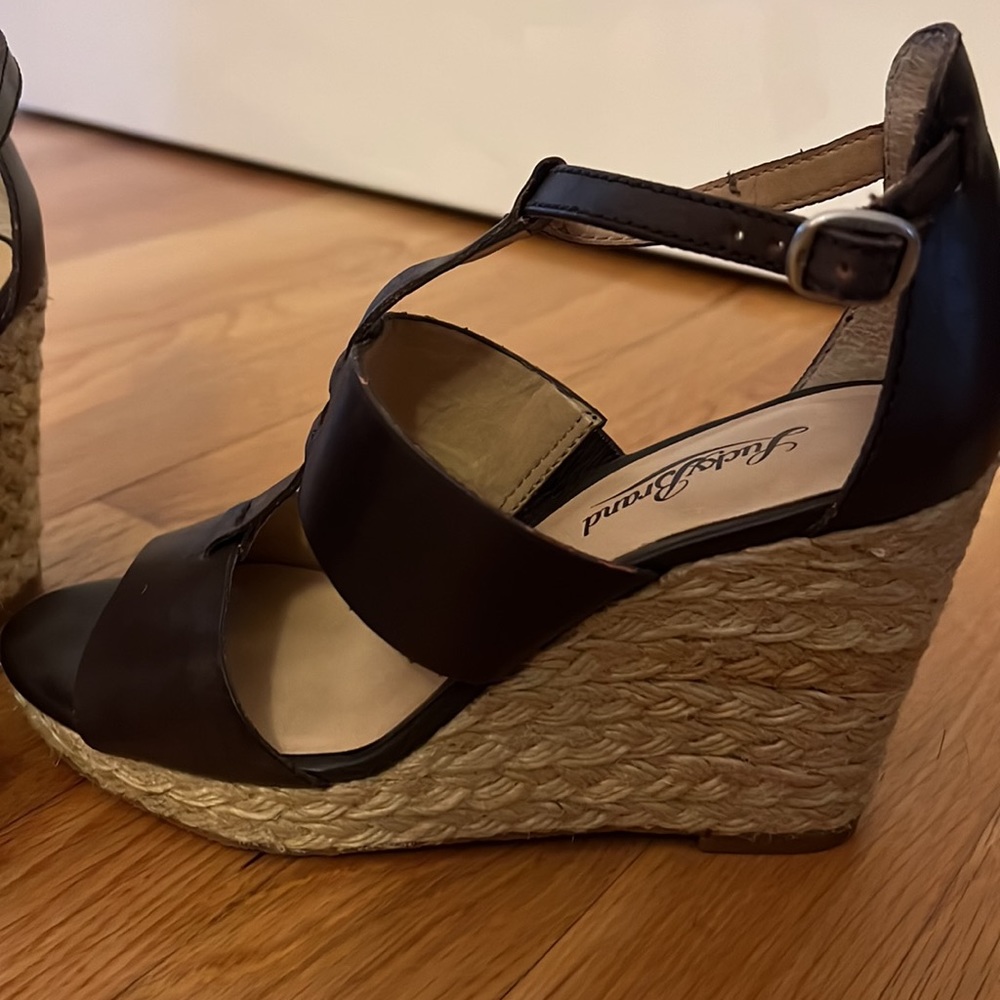 Lucky Brand, espadrille, wedge, chocolate, brown leather - Picture 5 of 6